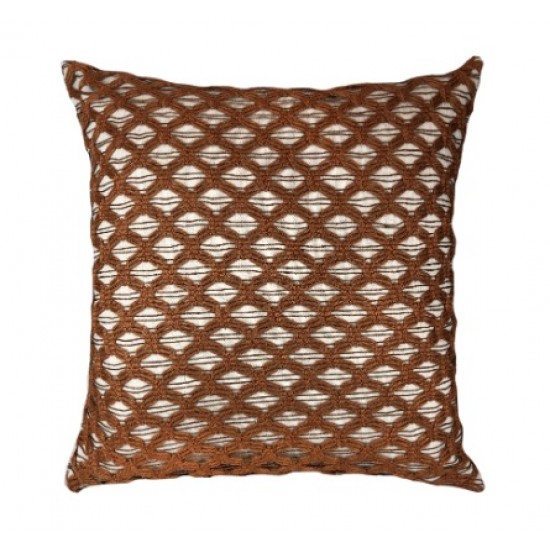 ALMOFADA CROCHE RENDADO  OCRE
