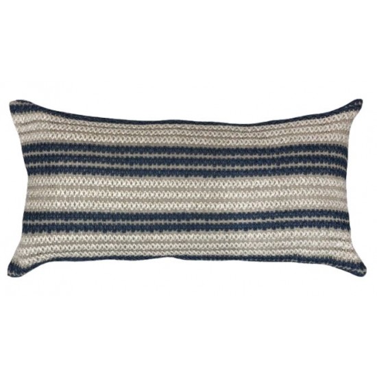 ALMOFADA RETANGULAR CROCHE TRAMADO AZUL