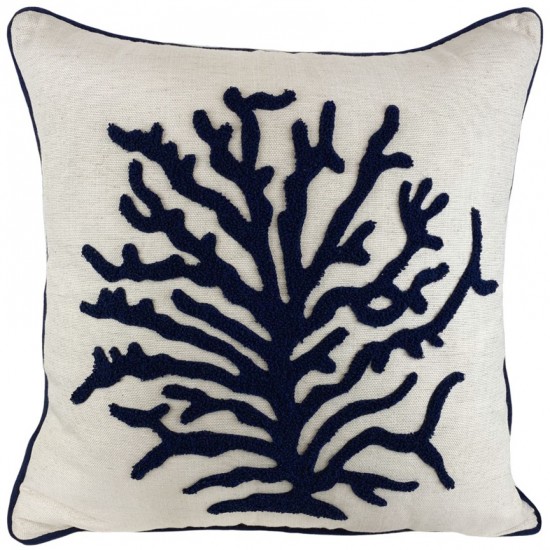 ALMOFADA LINHO CRU 52X52CM C/BORD MANUAL C/CORAL MARINHO ALMOFADA LINHO CRU 52X52CM C/BORD MANUAL C/CORAL MARINHO