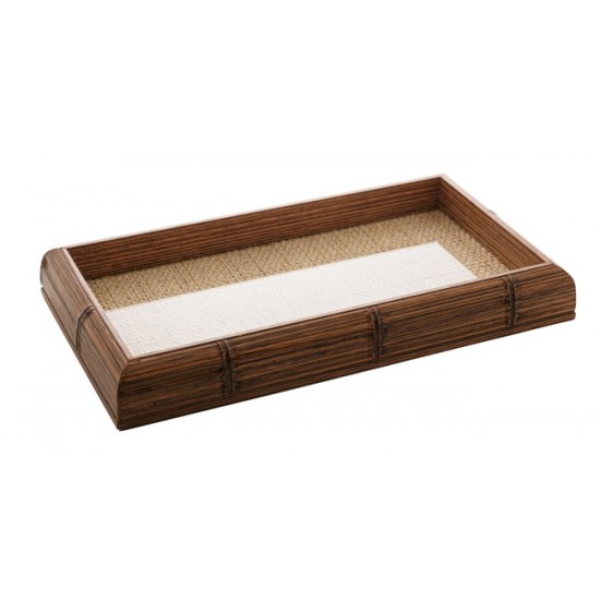 BANDEJA MADEIRA BAMBU C/ SISAL NATURAL 38X24CM