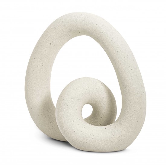 ESCULTURA EM CERAMICA BRANCA19X19,5CM