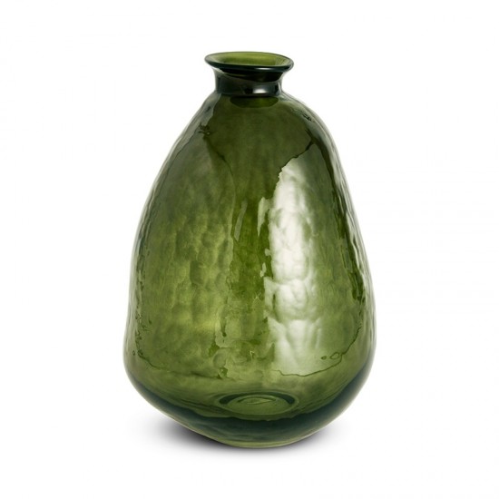 VASO EM VIDRO BOJUDO VERDE G
