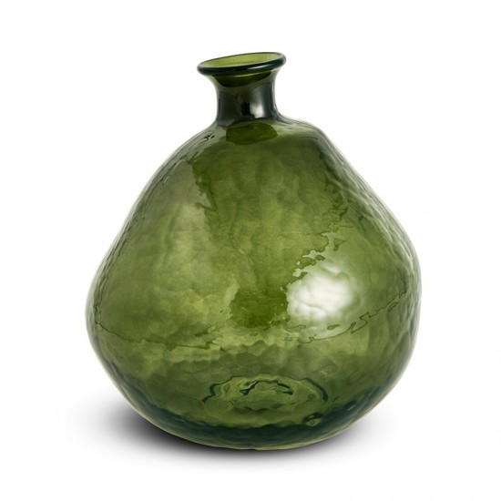 VASO EM VIDRO BOJUDO VERDE P