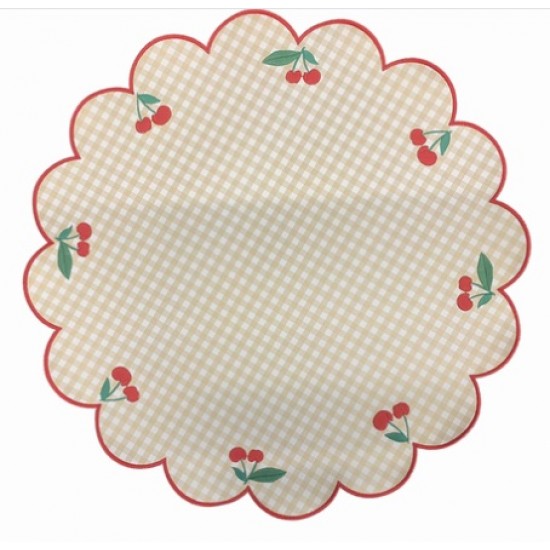 JG AMERICANO CEREJAS TELA XADREZ BEGE 40CM JG AMERICANO CEREJAS TELA XADREZ BEGE 40CM