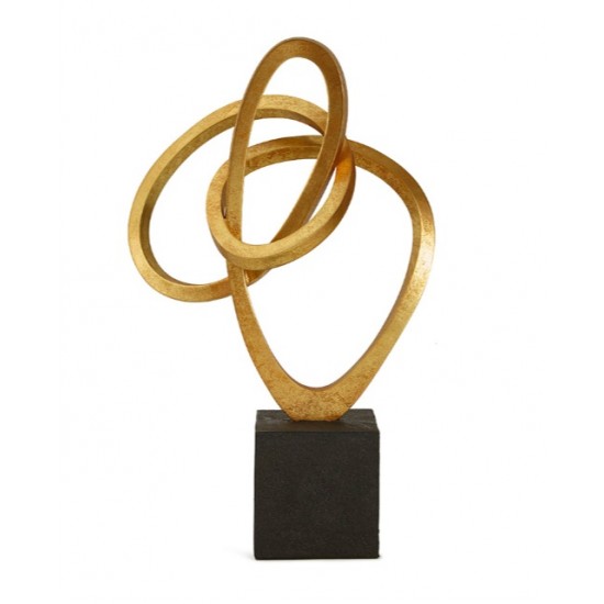 ESCULTURA ELOS DOURADO EM POLIRRESINA