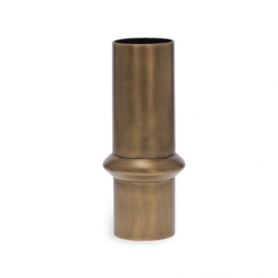 VASO EM METAL RUSTICO DOURADO P
