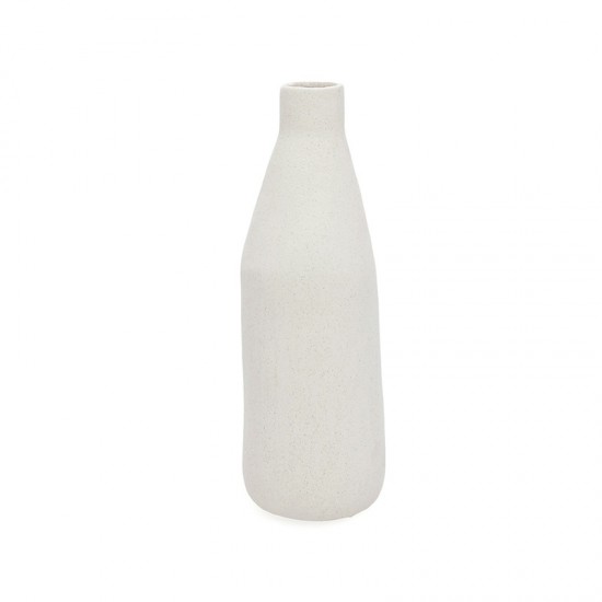 VASO EM CERAMICA GARRAFA BRANCO G