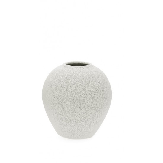 VASO EM CERAMICA CHAPISCADA BRANCO P