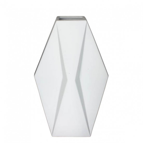 VASO LOSANGO BRANCO 34CM