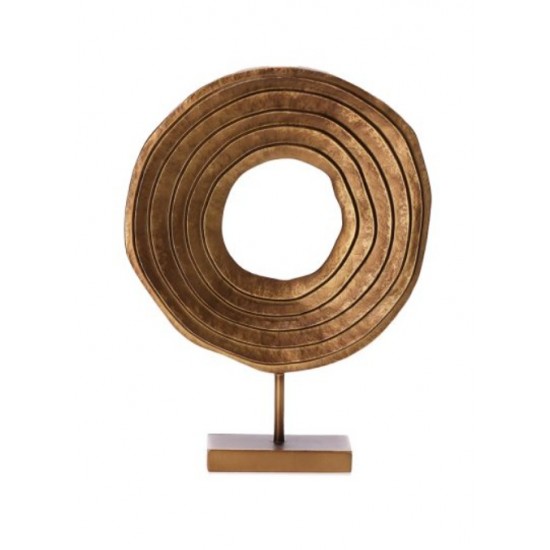 ESCULTURA EM POLIRRESINA ESPIRAL DOURADA