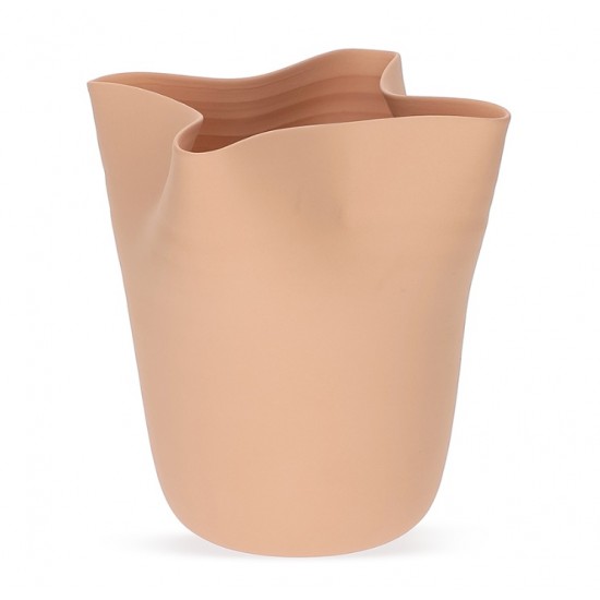 VASO EM CERAMICA ROSE BORDA AMASSADA G