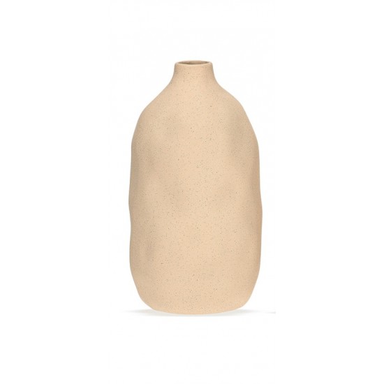 VASO EM CERAMICA RUSTICO BEGE  G