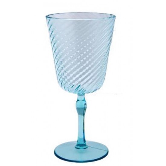 TAÇA ACRILICO BASE ESPIRAL AZUL 460ML