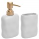 CJ 2 PÇS P/ BANHEIRO DE CERAMICA ORGANIC BRANCO CJ 2 PÇS P/ BANHEIRO DE CERAMICA ORGANIC BRANCO