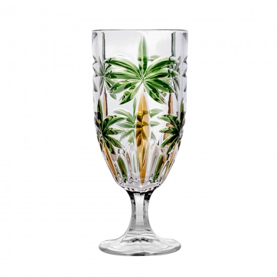 TACA DE CRISTAL PALM TREE VERDE SPRAYED 450ML