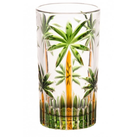 COPO ALTO PALM TREE HANDPAINT VERDE 360ML