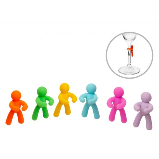 CJ 6 MARCADORES DE TACAS BONECOS SORTIDO SILICONE