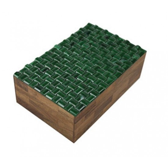 CAIXA RETANGULAR RESINA VERDE 20X13X7CM