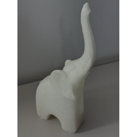 ESCULTURA ELEFANTE EM MARMORE MEDIO 13x7x26CM