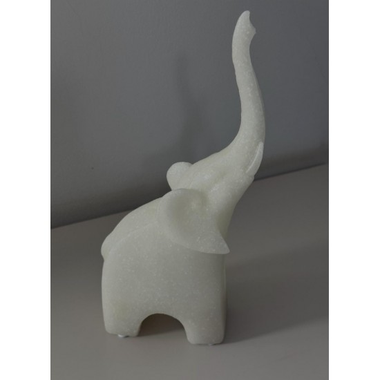 ESCULTURA ELEFANTE EM MARMORE MEDIO 13x7x26CM