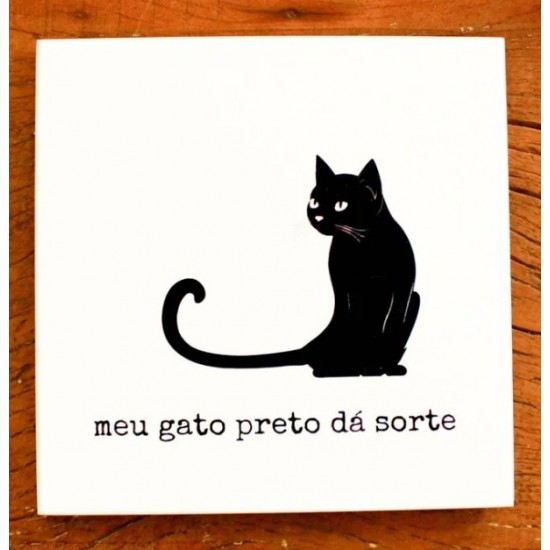 AZULEJO DECOR - GATO PRETO DA SORTE