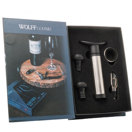 CJ 5 PCS DE ACO INOX P/VINHO C/CAIXA CJ 5 PCS DE ACO INOX P/VINHO C/CAIXA