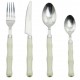 FAQUEIRO 24PÇS AÇO INOX C/ CABO BAMBU BRANCO