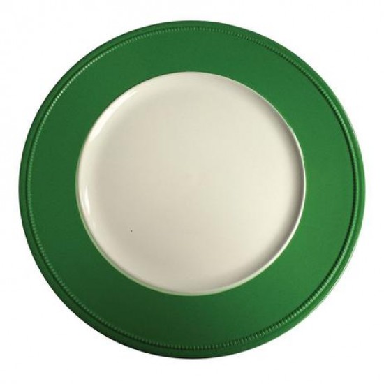 SOUSPLAT RESINA BRANCO BORDA VERDE