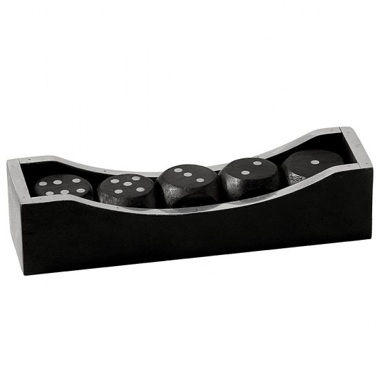 JOGO DE DADOS EM MADEIRA PRETA SAS7423 JOGO DE DADOS EM MADEIRA PRETA SAS7423