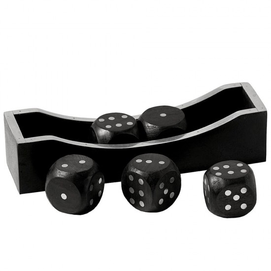JOGO DE DADOS EM MADEIRA PRETA SAS7423 JOGO DE DADOS EM MADEIRA PRETA SAS7423