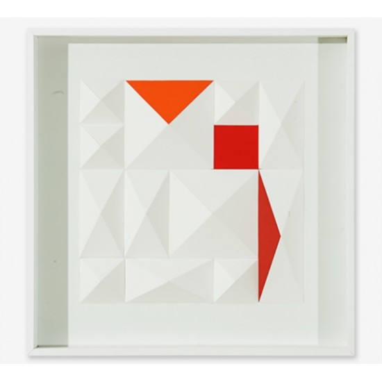 QUADRO LINHA DIAMANTES BRANCO C/ LARANJA