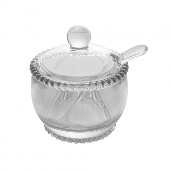 AÇUCAREIRO CRISTAL C/ COLHER PEARL
