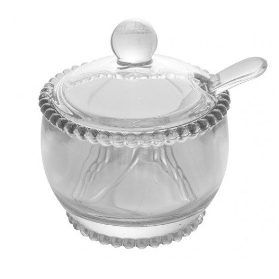 AÇUCAREIRO CRISTAL C/ COLHER PEARL