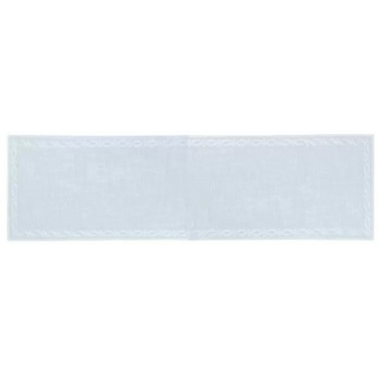 CAMINHO DE MESA TRULY  BRANCO C/ BORDADO BRANCO