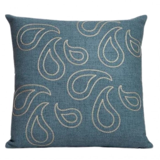 ALMOFADA RUSTICA BORDADO KASHEMERE AZUL