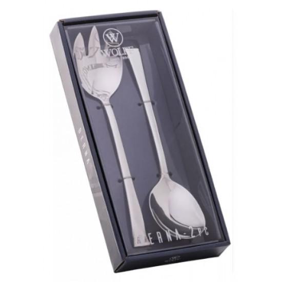 CJ 2 PCS COLHER E GARFO ACO INOX P/SALADA BERNA -WOLFF