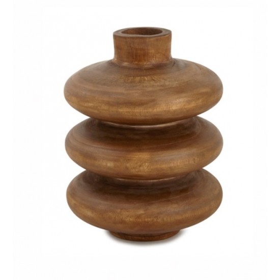 VASO EM MADEIRA 28CM G