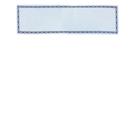 CAMINHO DE MESA TRULY BRANCO C/ BORDADO AZUL 40X170CM CAMINHO DE MESA TRULY BRANCO C/ BORDADO AZUL 40X170CM