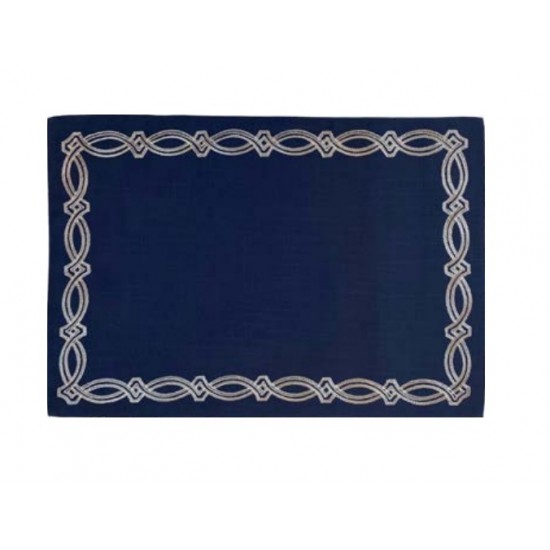 JOGO AMERICANO TRULY AZUL C/ BORDADO BRANCO 35x50cm