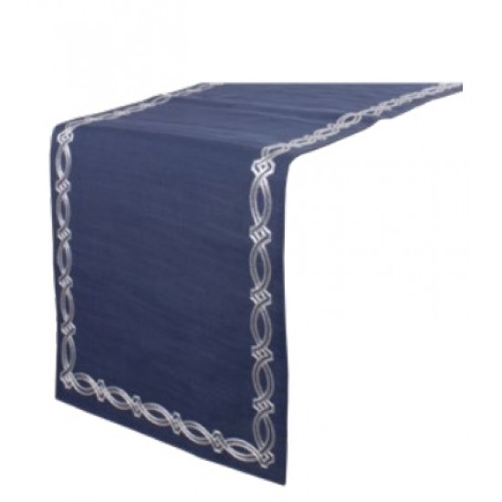CAMINHO DE MESA TRULY AZUL C/ BORDADO BRANCO 40X170CM CAMINHO DE MESA TRULY AZUL C/ BORDADO BRANCO 40X170CM
