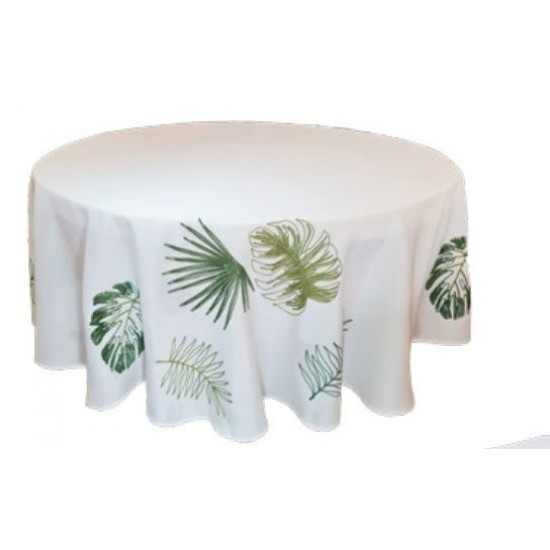 TOALHA DE MESA MILLE FOGLIO  BRANCA 1,80CM