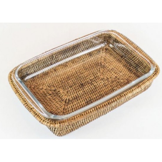 REFRATARIO RET C/ SUPORTE DE RATTAN 33CM