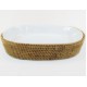 TRAVESSA DE PORCELANA OVAL 30X23CM C/ RATTAN MAYA