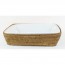 TRAVESSA DE PORCELANA 30X22CM C/ SUPORTE RATTAN
