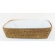 TRAVESSA DE PORCELANA 30X22CM C/ SUPORTE RATTAN
