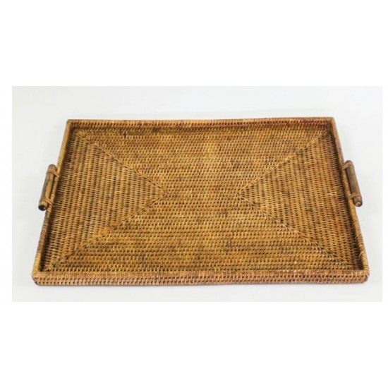 BANDEJA KANTHAY C/ ALÇA MADEIRA 38CM