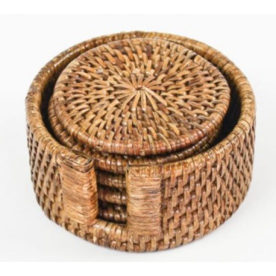 CJ 6 PORTA COPOS EM RATTAN RED PAYA