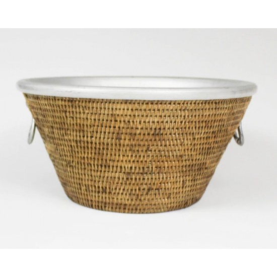 CHAMPANHEIRA EM RATTAN E ALUMINIO NUSA MEDIA D46X23 CM CHAMPANHEIRA EM RATTAN E ALUMINIO NUSA MEDIA D46X23 CM