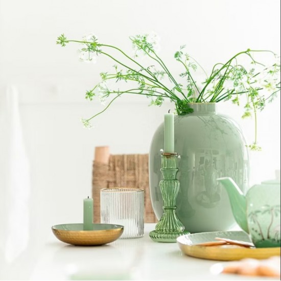 VASO EM METAL VERDE 32CM - PIP STUDIO