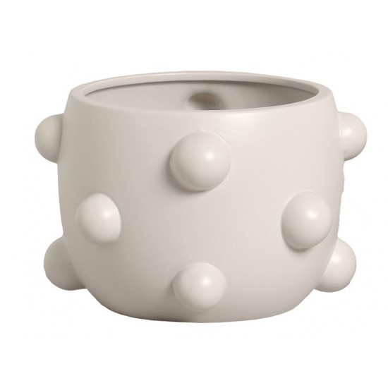 VASO EM CERAMICA BOLAS OFF WHITE FOSCO P